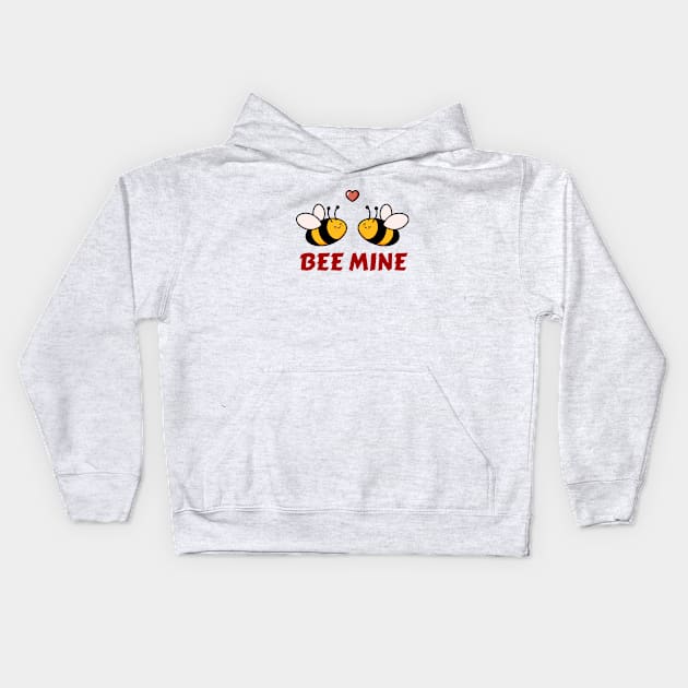 Bee Mine | Be Mine Bees Pun Kids Hoodie by Allthingspunny